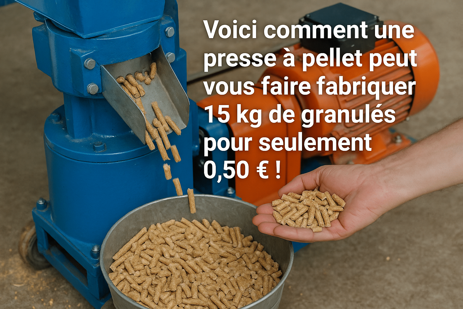 Voici comment une presse à pellet peut vous faire fabriquer 15 kg de granulés pour seulement 0,50 € !